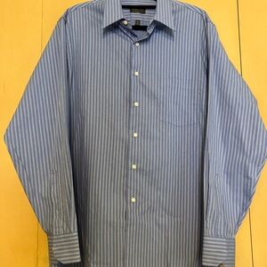 Arrow Men's Blue and White Striped Dress Shirt